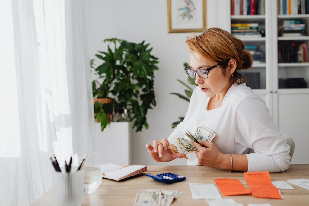 woman making financial management