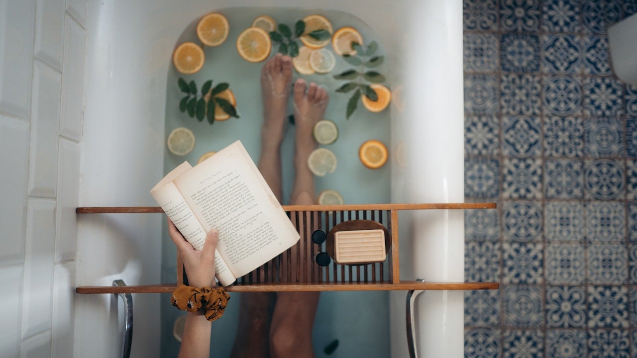 reading at bath tub