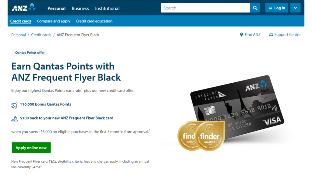 ANZ Frequent Flyer Black Credit Card